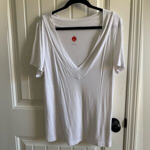 Anthropologie White V Neck